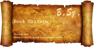 Bock Szilvia névjegykártya