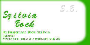 szilvia bock business card
